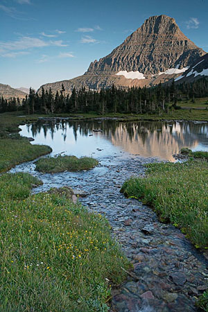 Mt  Reynolds with Lake and Stream 5222